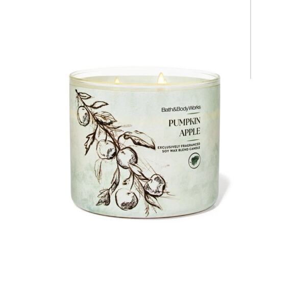 Bath & Body Works PUMPKIN APPLE 3 Wick Large Jar Candle NEW - Picture 2 of 2